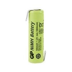 GP Batteries Batteria NiMH, GP, cella industriale con etichette a saldare, 50x14mm, 1,2V/1800mAh (1 pz., AA, 1800 mAh), Batterie + pile