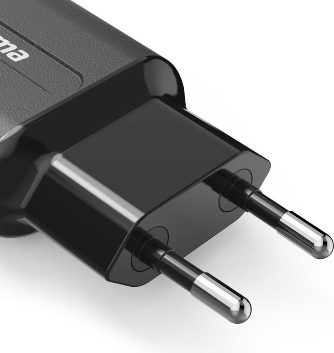 Produktbild Hama Ladegerät, 2x USB-A, 12 W, Schwarz (12 W, 2 Ports)