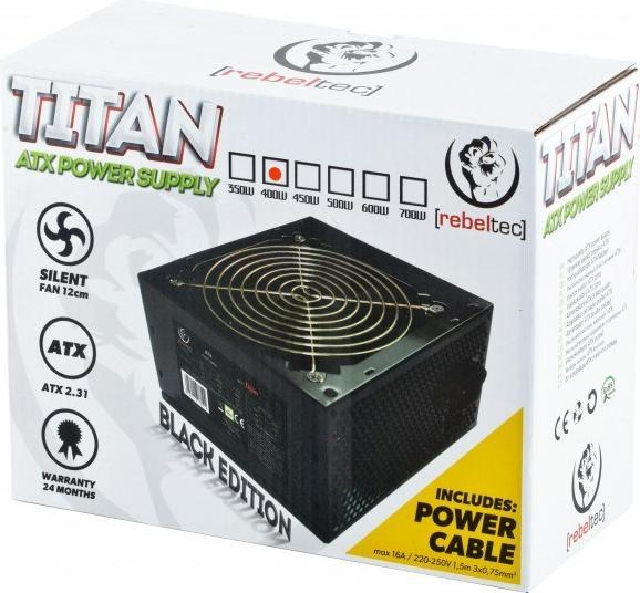Image du produit Rebeltec Alimentation universelle pour ordinateur ATX ver. 2.31 TITAN 500 (500 W)