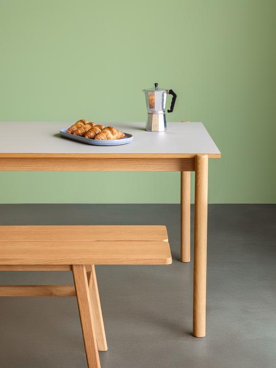 Actual product image Hübsch Oblique Dining Table Rectangular Grey (190 x 107 x 75 cm)