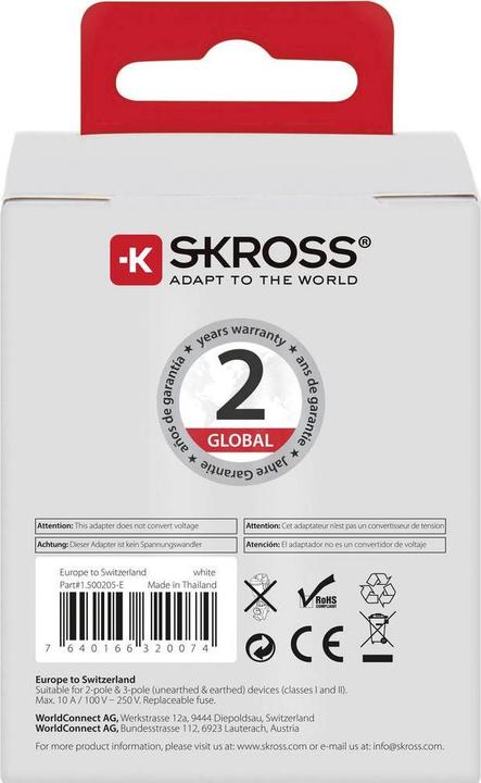 Actual product image Skross Europe to Switzerland