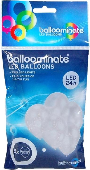 Produktbild Amscan 5 LED Ballone weiss (5x)