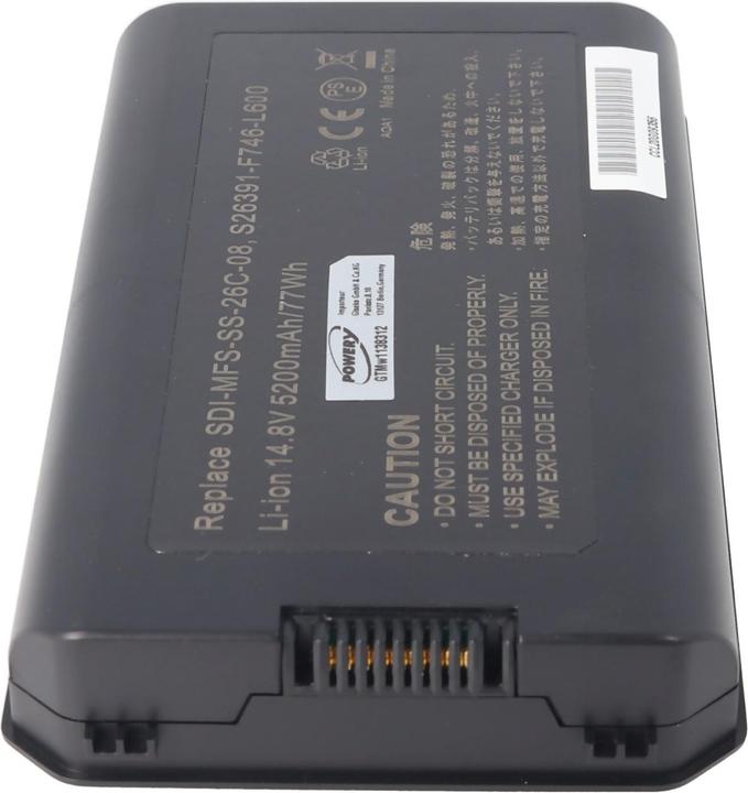Actual product image AccuCell Battery Fujitsu-Siemens SDI-MFS-SS-26C-08, SDI-MFS-SS-26C-08 (8 cubicles, 5200 mAh)