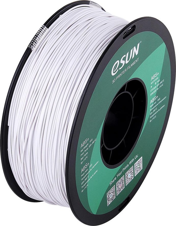 Produktbild eSUN ABS+ 1,75mm Cold White 1kg 3D Filament (ABS, 1.75 mm, 1000 g, Weiss)