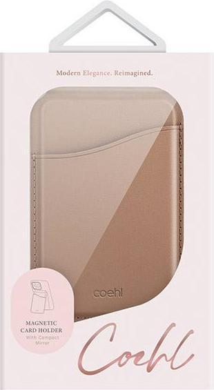 Actual product image Uniq Coehl Esme magnetyczny portfel z lusterkiem i podpórką beżowy/dusty nude
