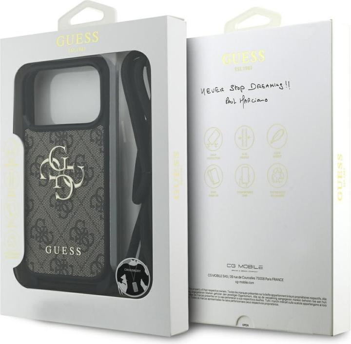 Produktbild Guess Etui 4G Big Logo Cord Stap Crossbody do iPhone 17 Pro brązowy