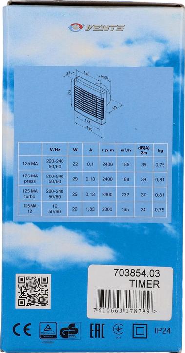 Produktbild Suprex Wandventilator mit Timer & Verschlussklappen 22W