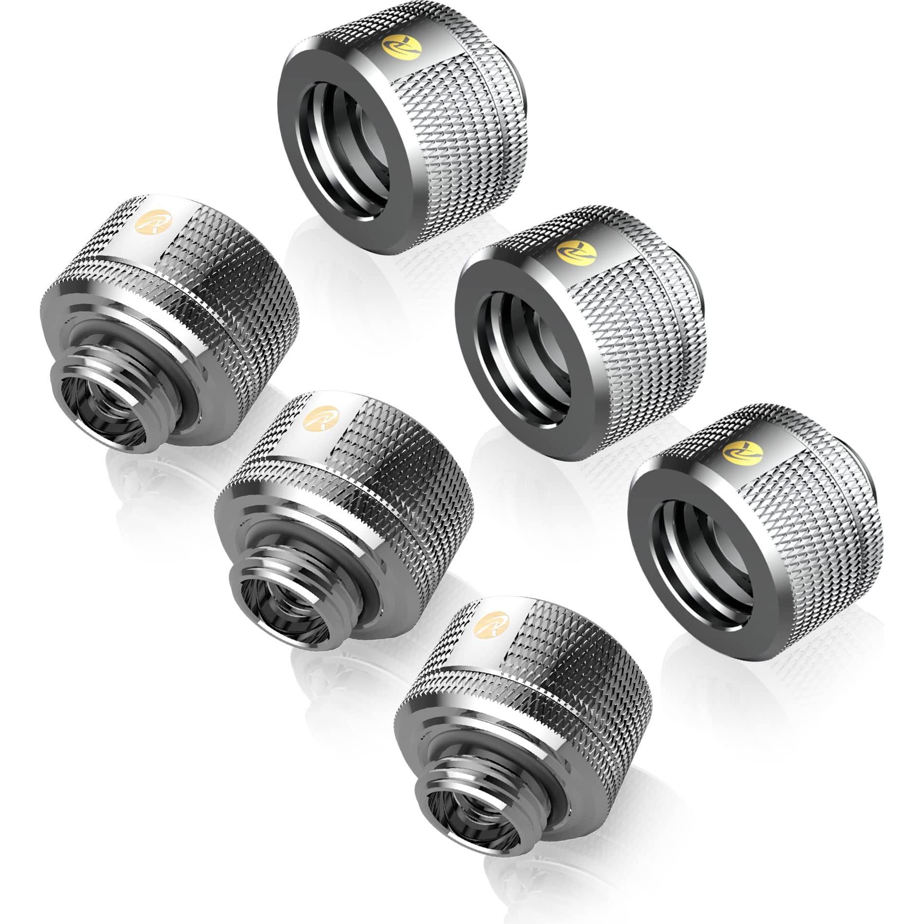 Raijintek Pelias D141806, 14mm - 6er-Pack, Wasserkühlung Anschluss, Silber