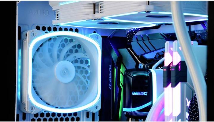 Image du produit Enermax Ventilateur PC SquA RGB Blanc 3-Pack avec boîte de contrôle RGB (120 mm, 3 x)