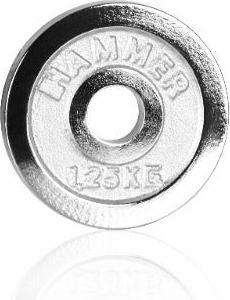 Hammer Fitness Hantelscheibe 30 mm 1,25 kg chrom (1 x 1.25 kg)
