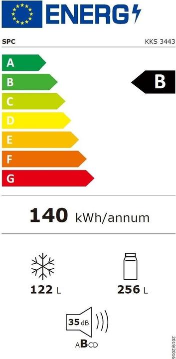 Energie-Label SPC KKS3443 INOX (378 l)