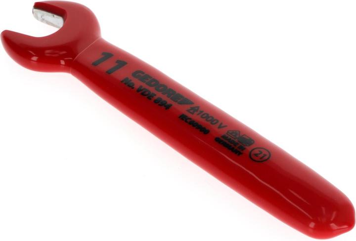 Image du produit Gedore Clé à fourche VDE, 11 mm, Acier au vanadium de haute qualité, Conforme à la norme EN 60900/IEC 60900 (11 mm)
