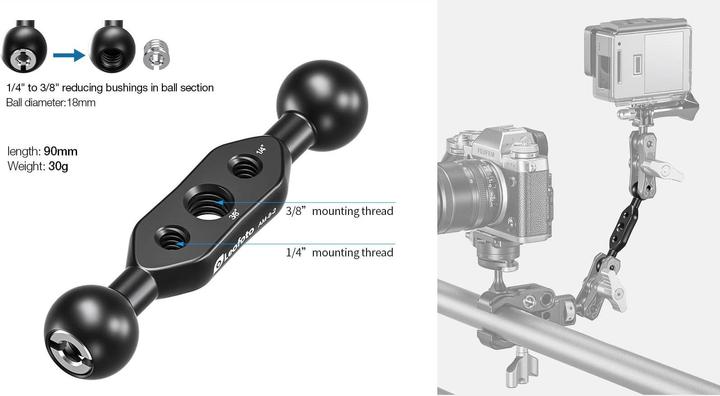 Actual product image Leofoto Gelenkarmsystem kurzer Arm AM-8-2 (Stand adapter)