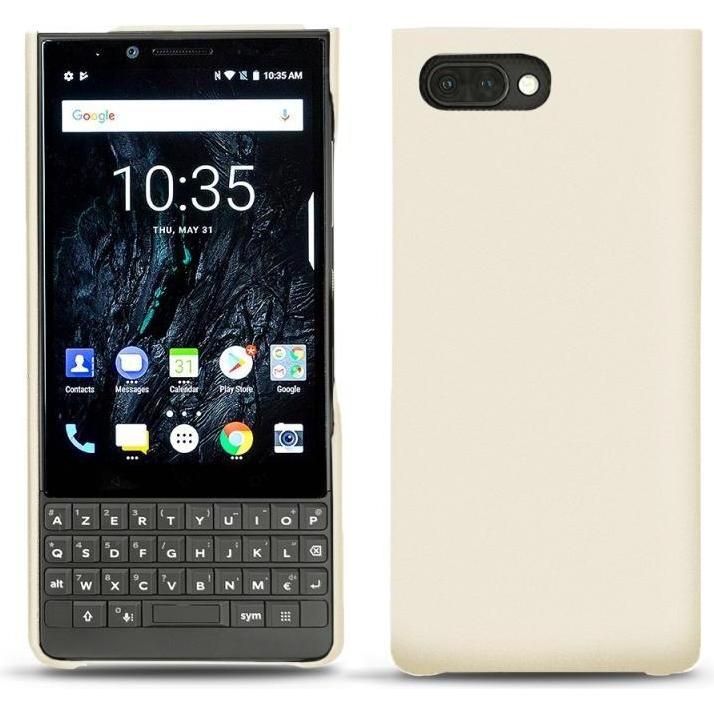 Noreve Lederschutzhülle (Blackberry KEY2), Smartphone Hülle, Weiss