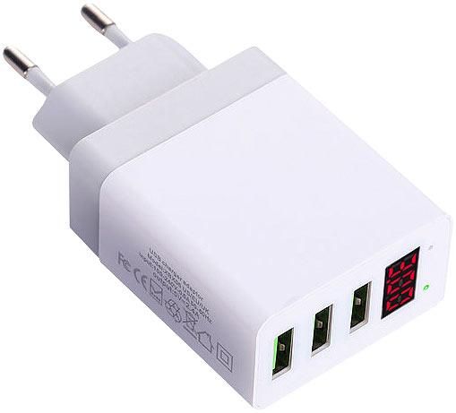 Produktbild Revolt 2er-Set Intelligentes 3-Port-USB-Wandnetzteil mit LED-Display