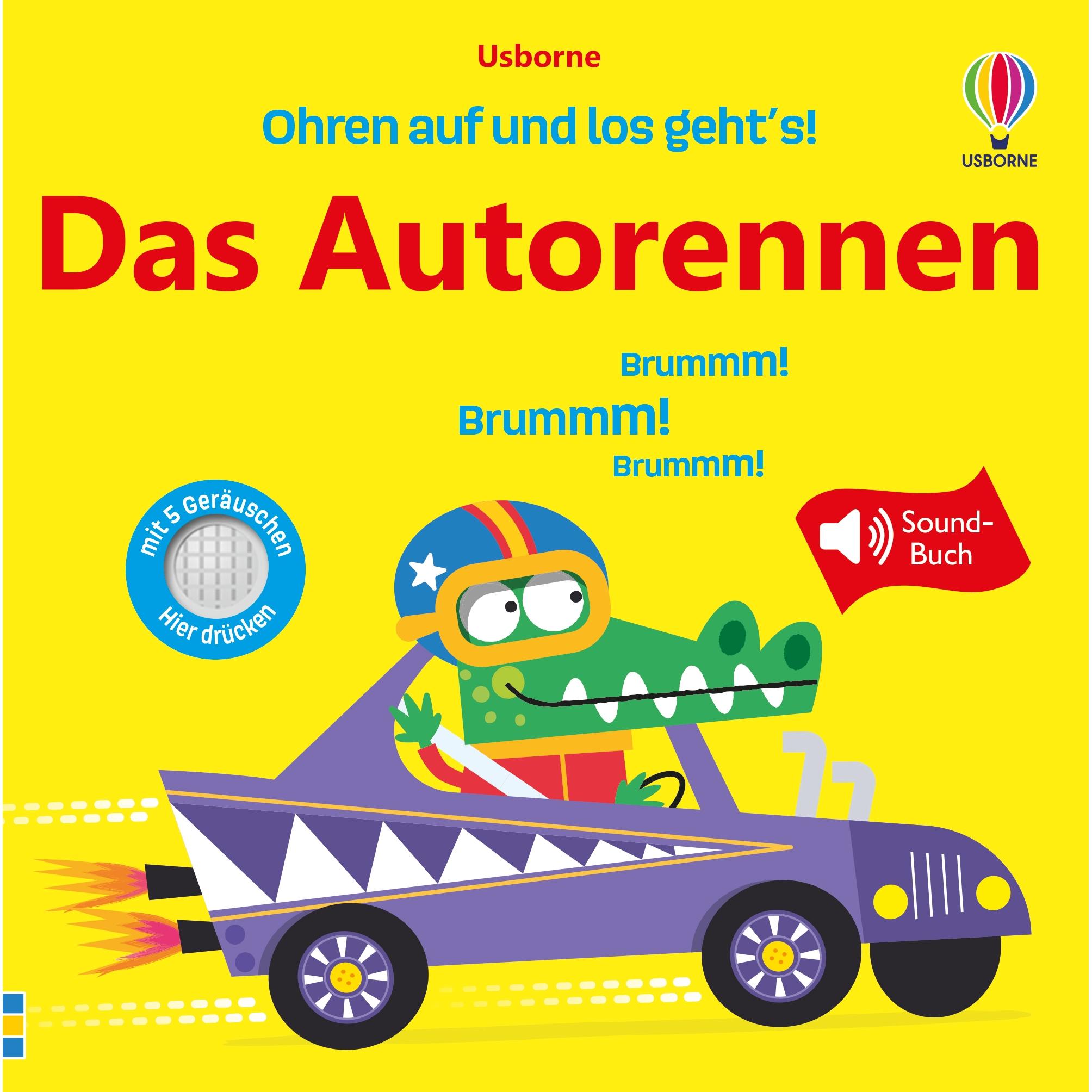 Usborne Publishing, Libro bebè, Ohren auf und los geht's! Das Autorennen (Tedesco)