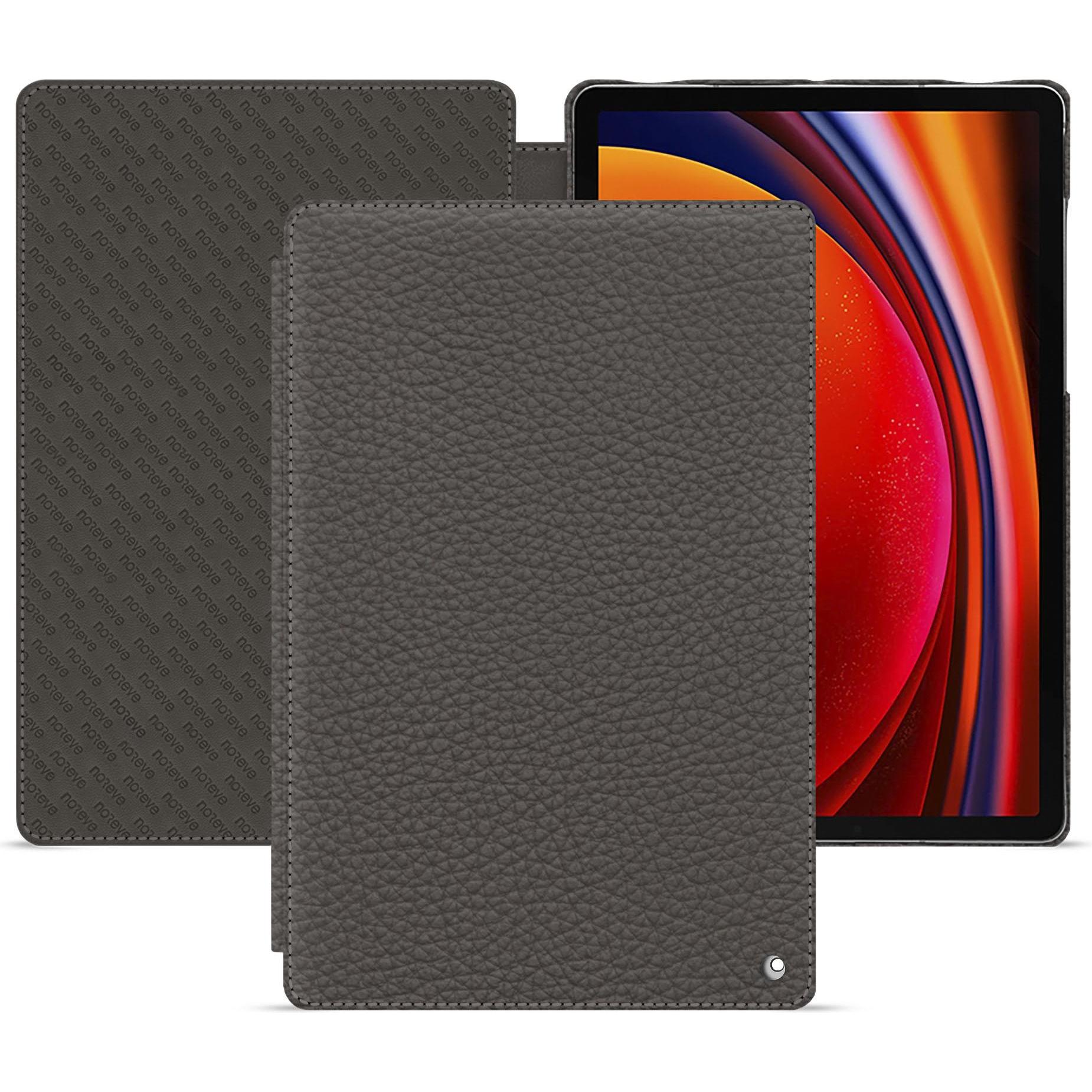 Noreve Lederschutzhülle horizontal (Galaxy Tab S9), Tablet Hülle, Grau