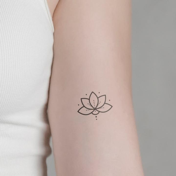 Actual product image minink Temporary tattoo - Lotus flower with dots