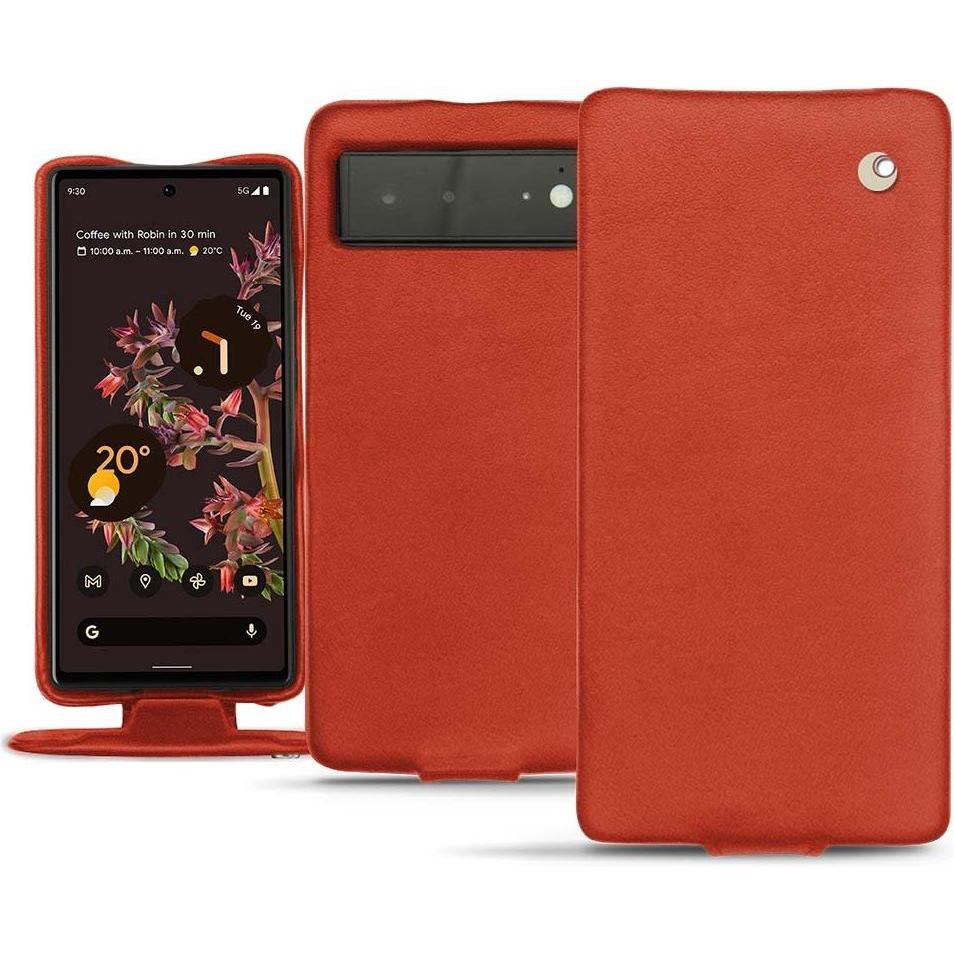 Noreve Lederschutzhülle vertikal (Google Pixel 6), Smartphone Hülle, Orange