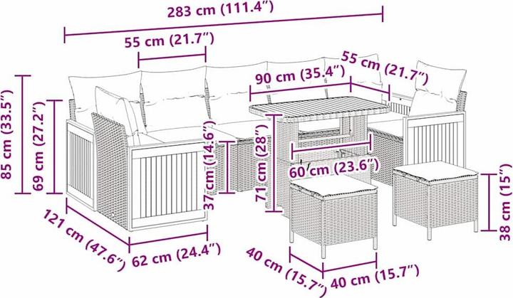 Actual product image vidaXL Garden sofa set