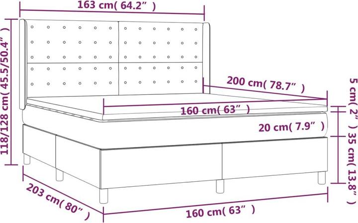 Actual product image vidaXL Boxspringbett (160 x 200 cm)