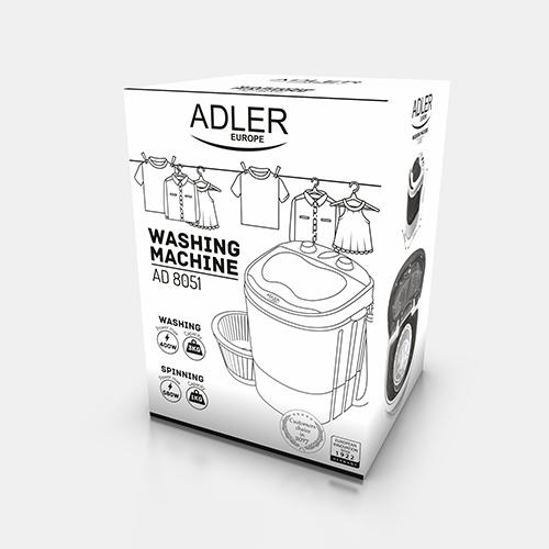 Immagine prodotto Adler Mini lavatrice AD 8051 (3 kg, Verso l'alto)