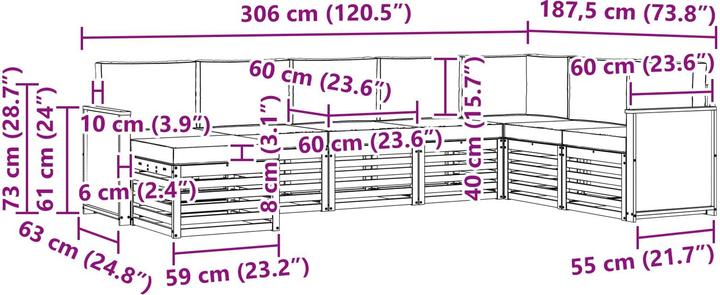 Produktbild vidaXL Outdoor-Sofa
