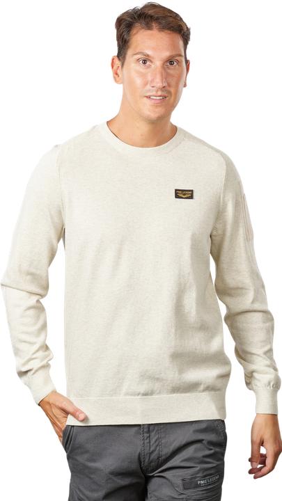 Produktbild Pme Legend Buckley Knit Pullover Round Neck Bone White Melee (3XL)