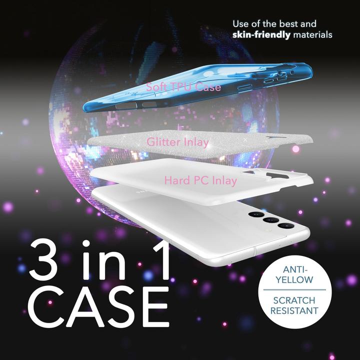 Image du produit Nalia Housse en silicone scintillante avec 2x protections d'écran (Samsung Galaxy S23+)