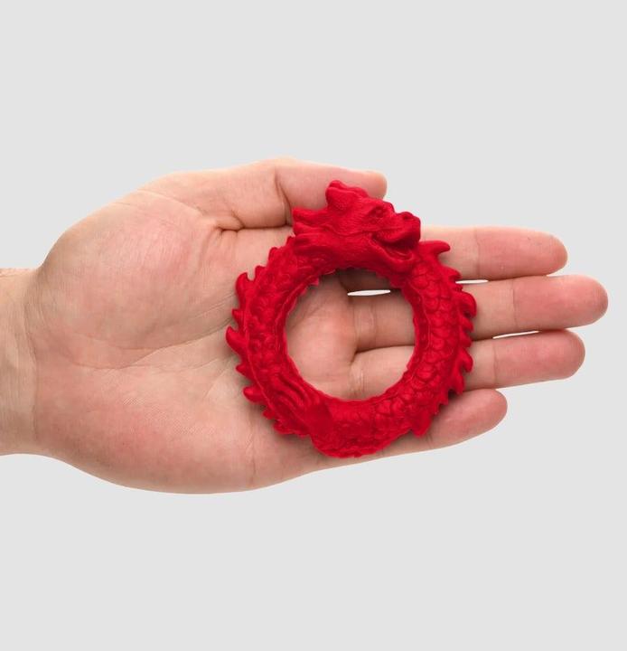 Actual product image Creature Cocks XR Brands - Rise of the Dragon Silicone Penis Ring - Red
