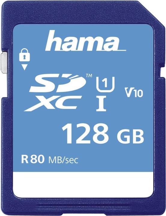Actual product image Hama SDXC 128GB Class 10 UHS-I 80MB/s (128 GB, SDXC, U1, UHS-I)