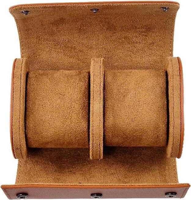 Actual product image Luxcessory Gentleman watch roll with tracker for 2 watches