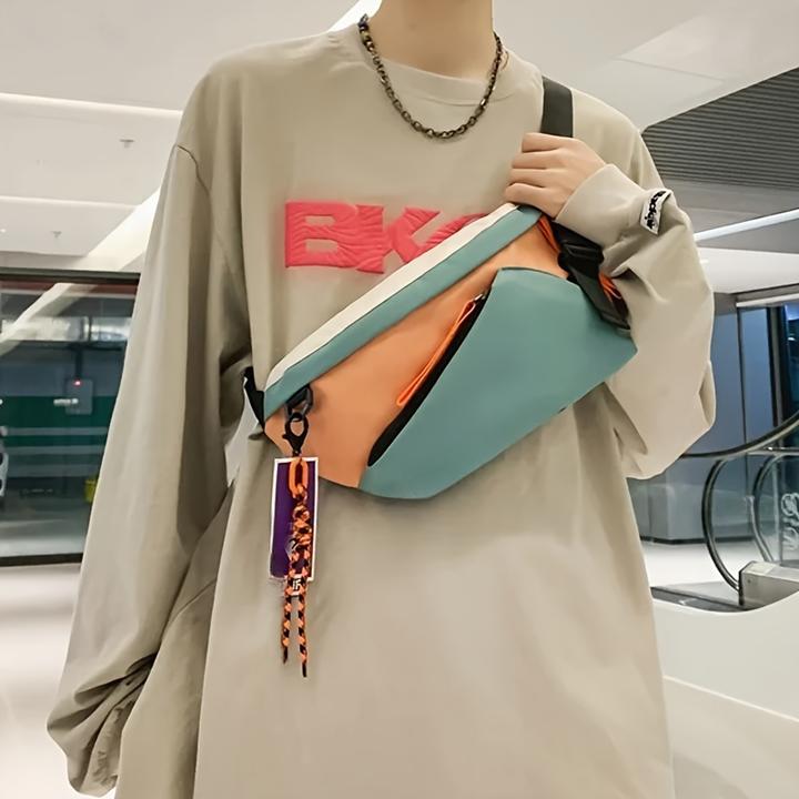 Image du produit Only-Bags.Store Sac de poitrine décontracté avec pendentif, sac à bandoulière de style urbain, sac à bandoulière