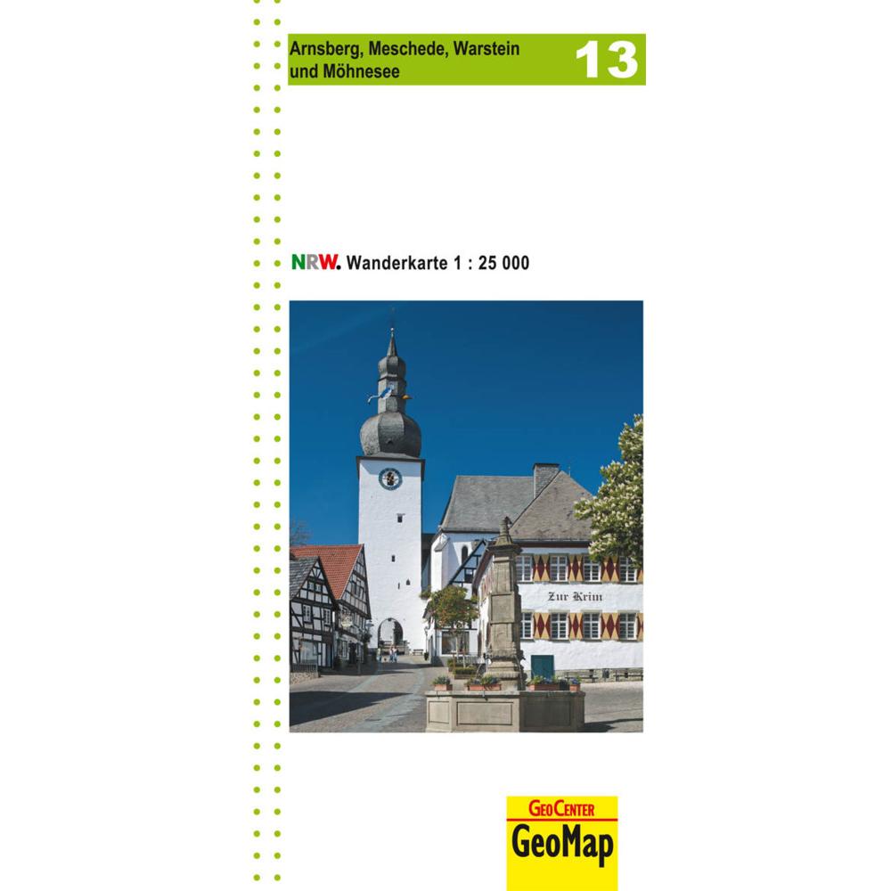 Arnsberg, Meschede, Warstein und Möhnsee Blatt 13, topographische Wanderkarte NRW, Landkarte