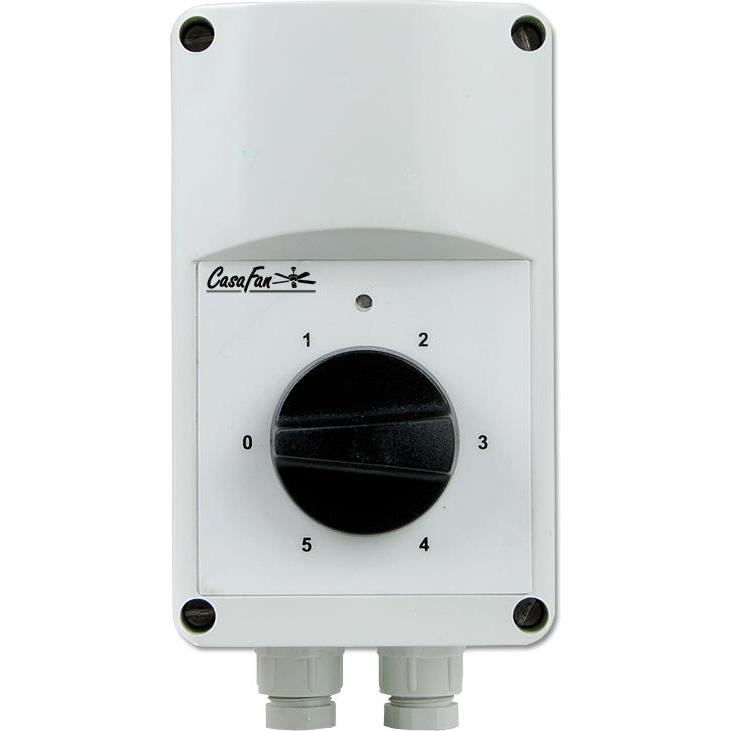 CasaFan Stufentrafo, Taster + Schalter, Grau