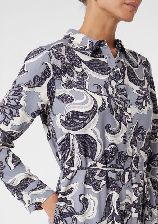 Image du produit Comma Hemdblusenkleid in Midi-Länge mit Bindegürtel (32)