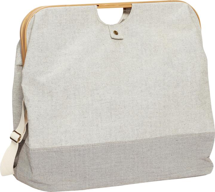 Hübsch Basket w/strap, fabric/bamboo, grey (12 l)