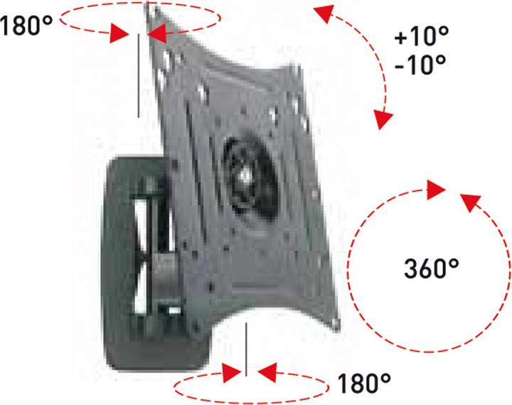 Image du produit Roline Support mural pour écran LCD/TV 3 points de pivot (Mur, 40", 25 kg)