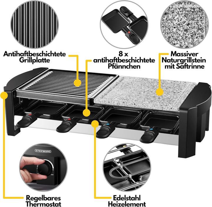 Image du produit Steinborg Raclettegrill für 8 Personen