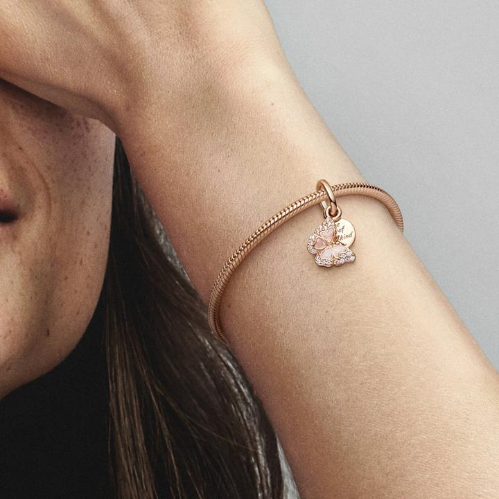 Image du produit Pandora Papillon & slogan (Métal doré à l'or rose)