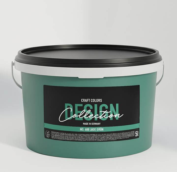 Craft Colors 5L hochwertige Wandfarbe edelmatt – Kreidefarbe No. 688 Jade Grün (jade grün, 5 l)