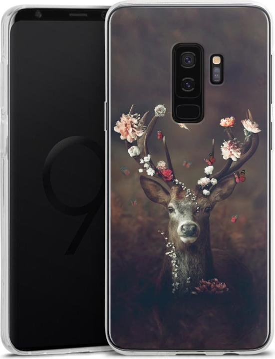 Produktbild DeinDesign Silikon Hülle für Samsung Galaxy S9 Plus Handyhülle Case Smartphone Schutzhülle Blumen Rehe (Samsung Galaxy S9+)