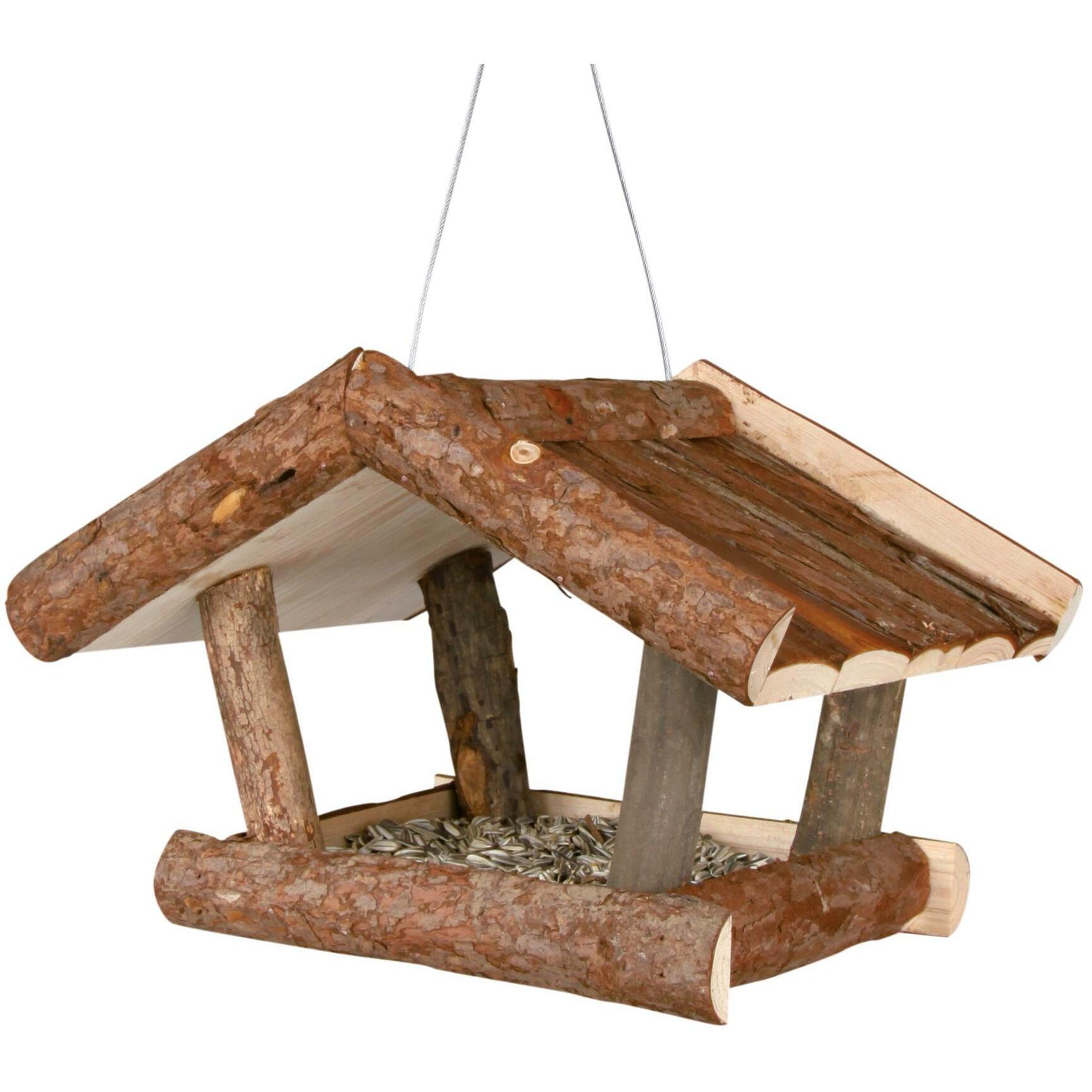 NATURAL LIVING Mangeoire pour oiseaux 32 x 23 x 20 cm naturel