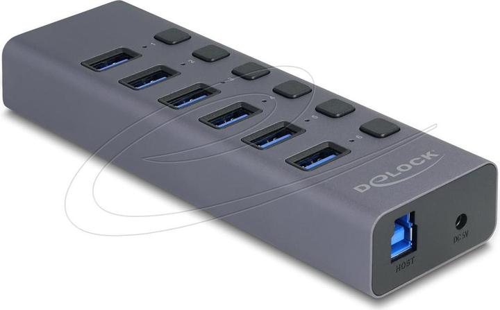 Produktbild Delock Externer USB 5 Gbps 6 Port Hub mit Schalter und SD / (USB-A, USB-C, 6 Ports)