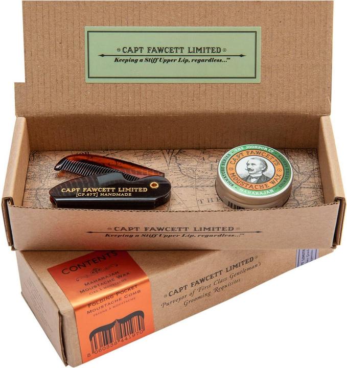 Image du produit Captain Fawcett Capt. Fawcett Care - Maharajah Moustache Wax & Moustache Comb Set