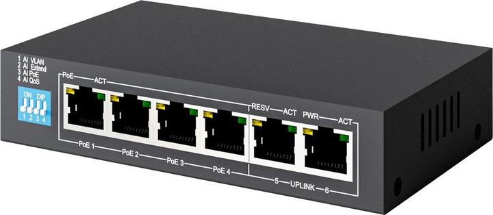 Productafbeelding Extralink EX.14831 netwerkschakelaar Unmanaged L2 Fast Ethernet (10/100) Power over Ethernet (PoE) (6 ports)