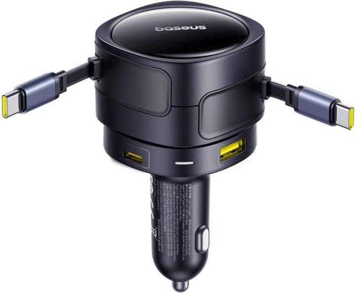 Produktbild Baseus Enjoyment Max Car Charger C+C Cables & U+C Ports 90W Cosmic Black
