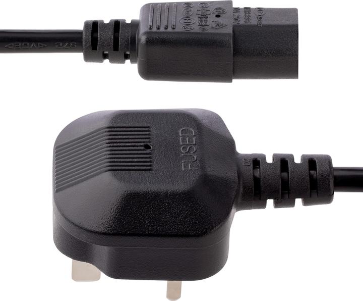 Actual product image StarTech Cold device plug power cable 3m - C13 to BS 1363 mains connection cable (3 m, BS 1363)