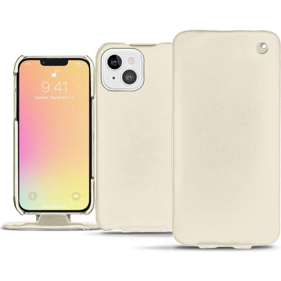 Thumbnail - Noreve Lederschutzhülle vertikal (Apple iPhone 13 mini), Smartphone Hülle, Weiss