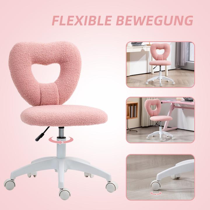 Immagine prodotto Homcom Schreibtischstuhl Polyester Rosa (44 - 54 cm)